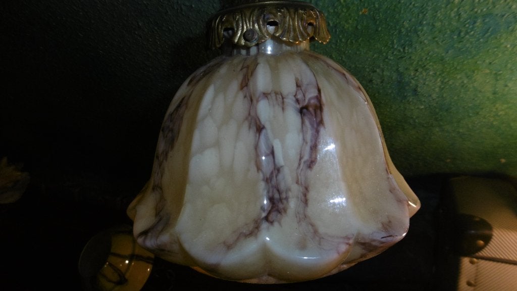 Suspensions en verre moulé années 30., Maison & Meubles, Enlèvement ou Envoi, Verre