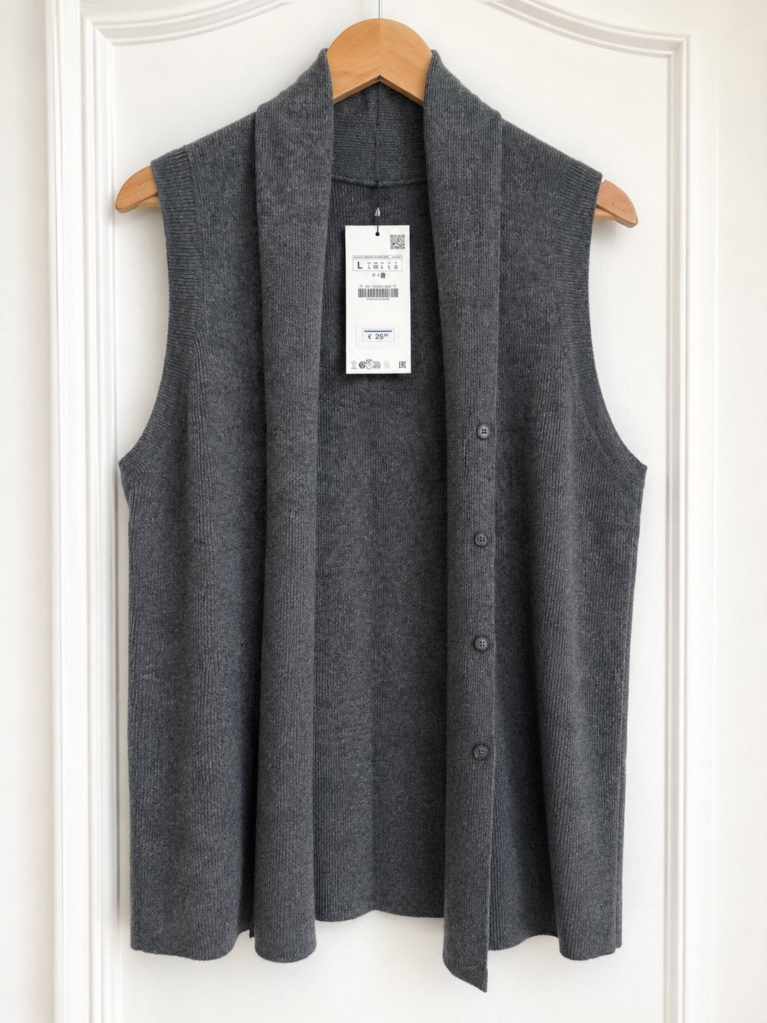 Grijs mouwloos vest Nieuw met label, Kleding | Heren, Bodywarmers, Ophalen of Verzenden, Zo goed als nieuw, Grijs