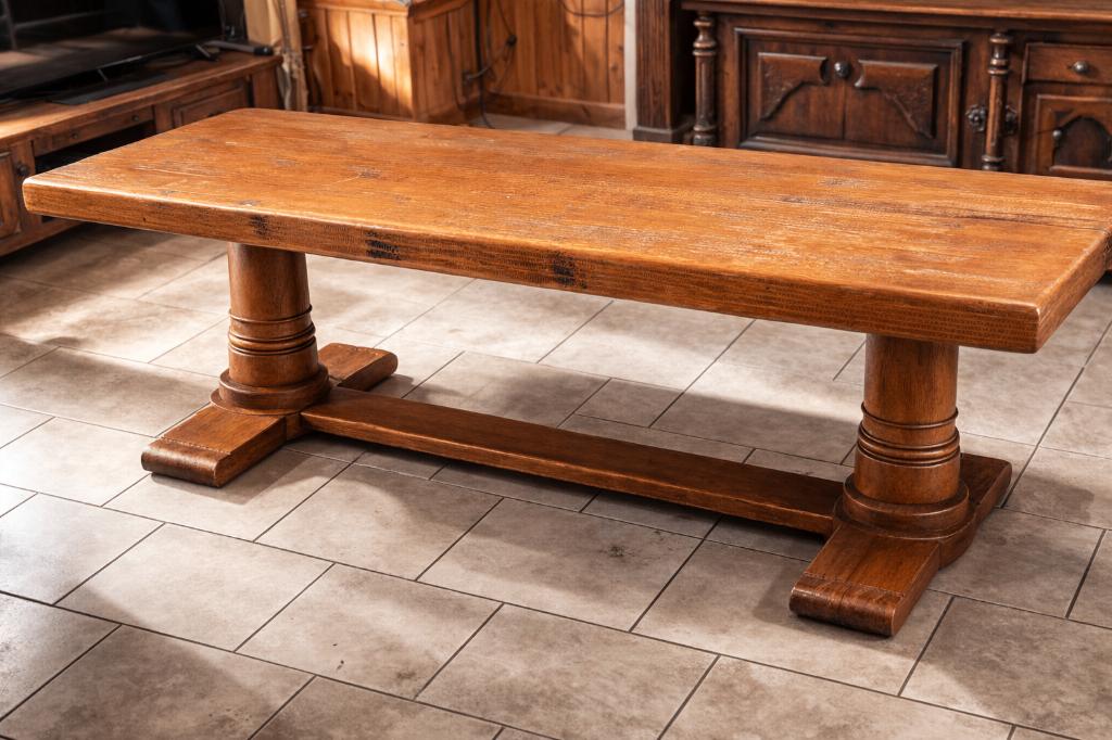 Oude eiken tafel, Huis en Inrichting, Tafels | Eettafels, Ophalen, Gebruikt, Rechthoekig, Eikenhout