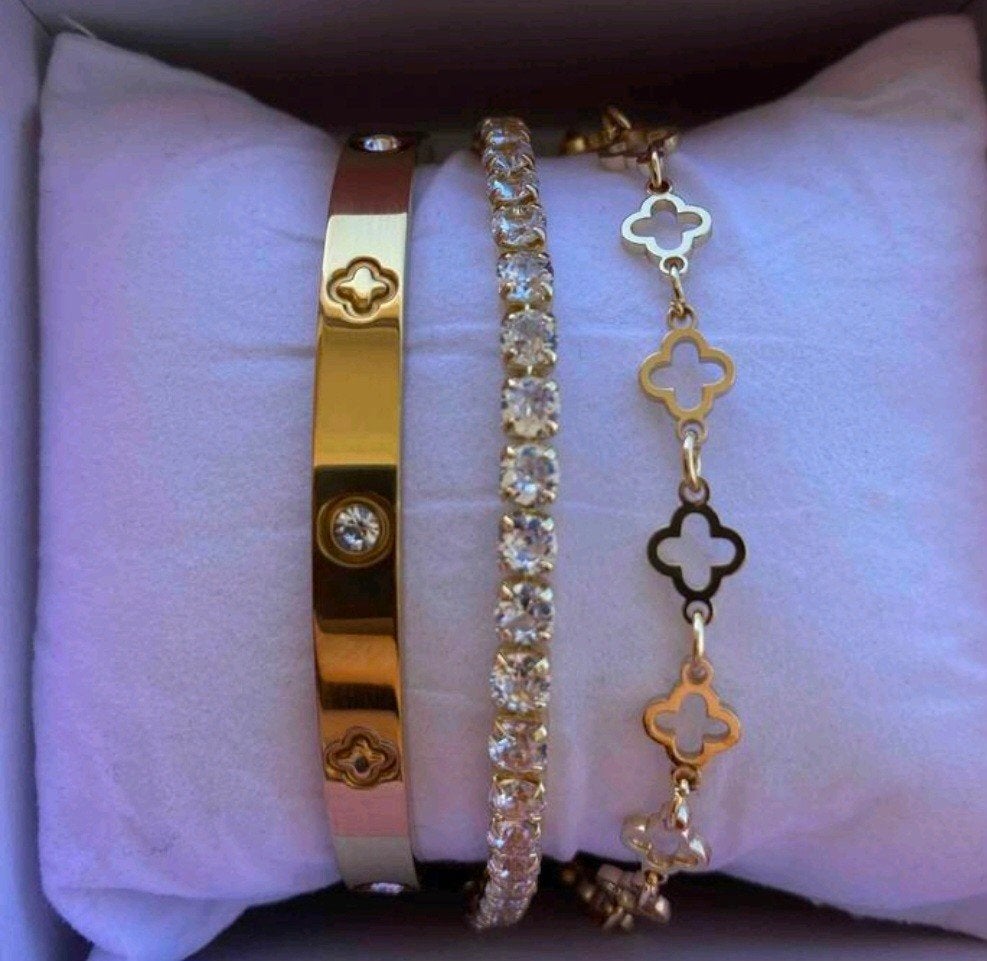 Lot de 3 magnifique bracelets tendance neuf, Bijoux, Sacs & Beauté, Bracelets, Enlèvement ou Envoi, Neuf, Or, Acier