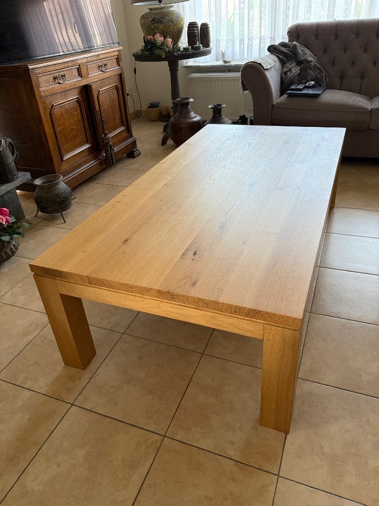 Belle table basse en chêne complet !, Landelijk strak richting modern., 50 – 75, 150 à 200 cm, Comme neuf