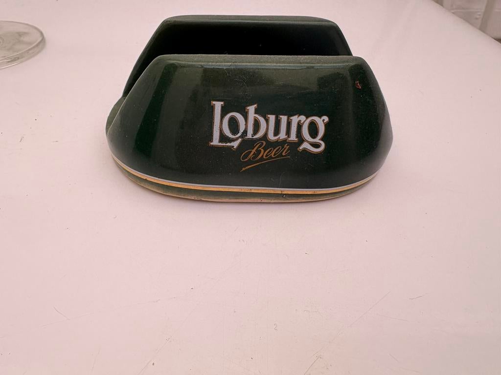 Vintage retro Loburg viltjes houder, Verzamelen, Biermerken, Ophalen, Zo goed als nieuw, Reclamebord, Plaat of Schild, Overige merken