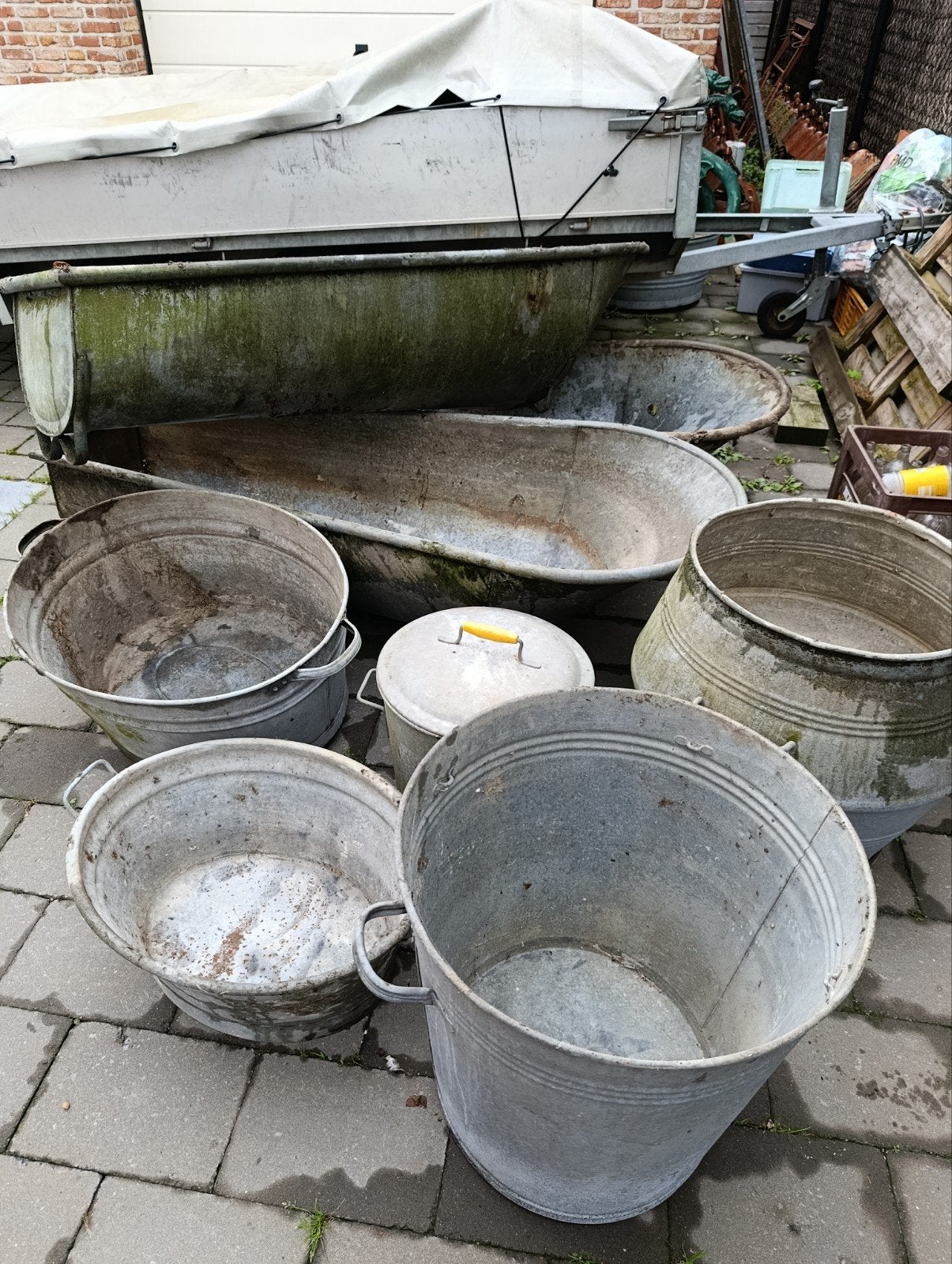 zinken badkuipen en toebehoren, Tuin en Terras, Ophalen