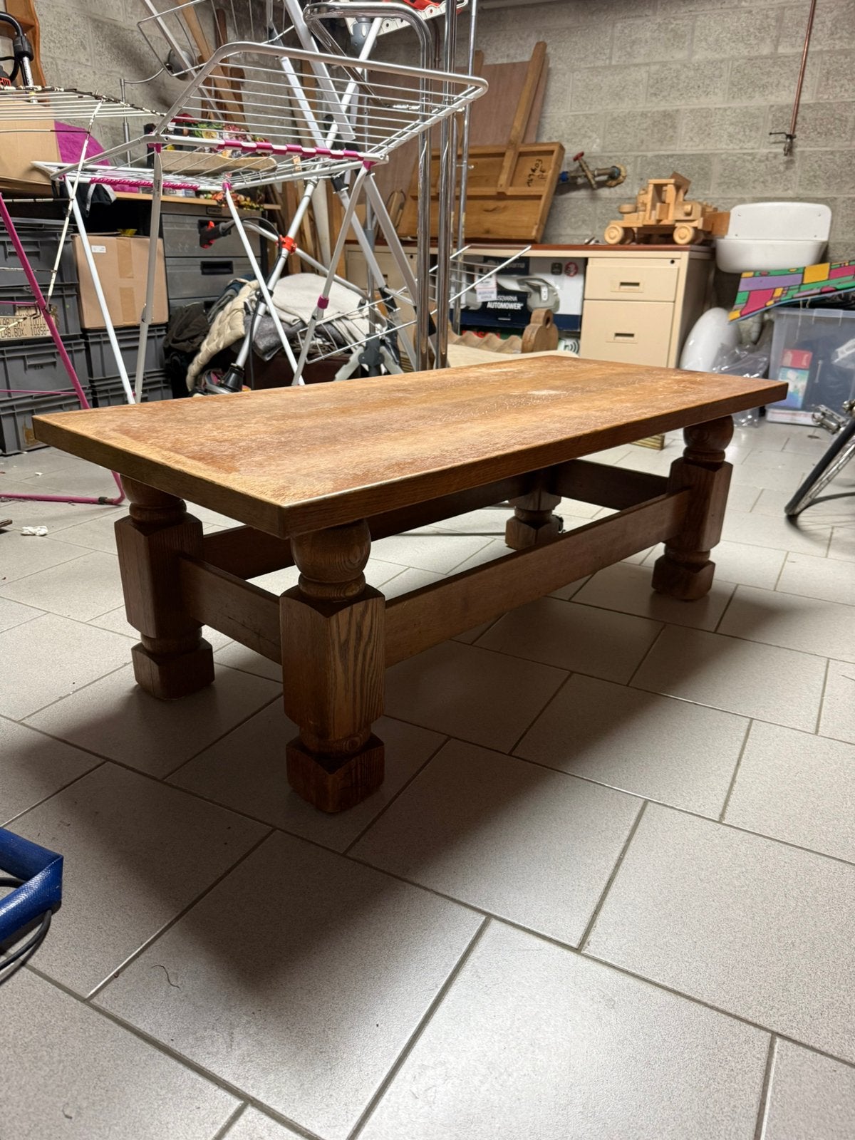 Table basse rustique en chêne massif, Enlèvement