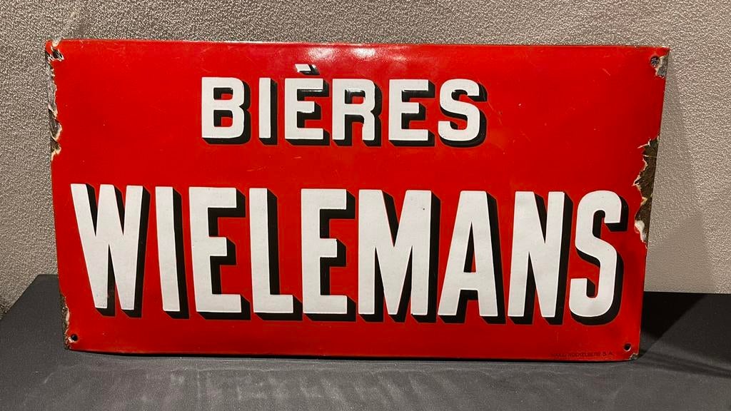 Emaille wielemans., Verzamelen, Ophalen of Verzenden, Zo goed als nieuw, Reclamebord