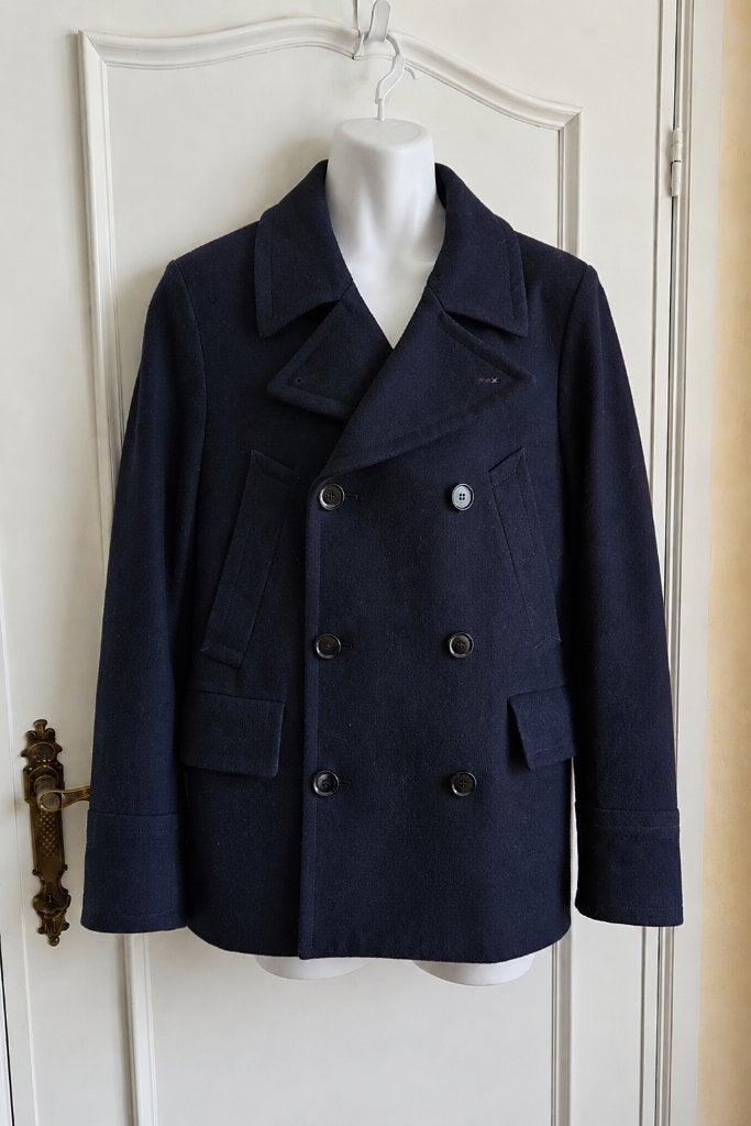 wollen Van Gils jas maat EU 46 (S) tailored fit, Kleding | Heren, Blauw, Van gils, Ophalen of Verzenden, Gedragen