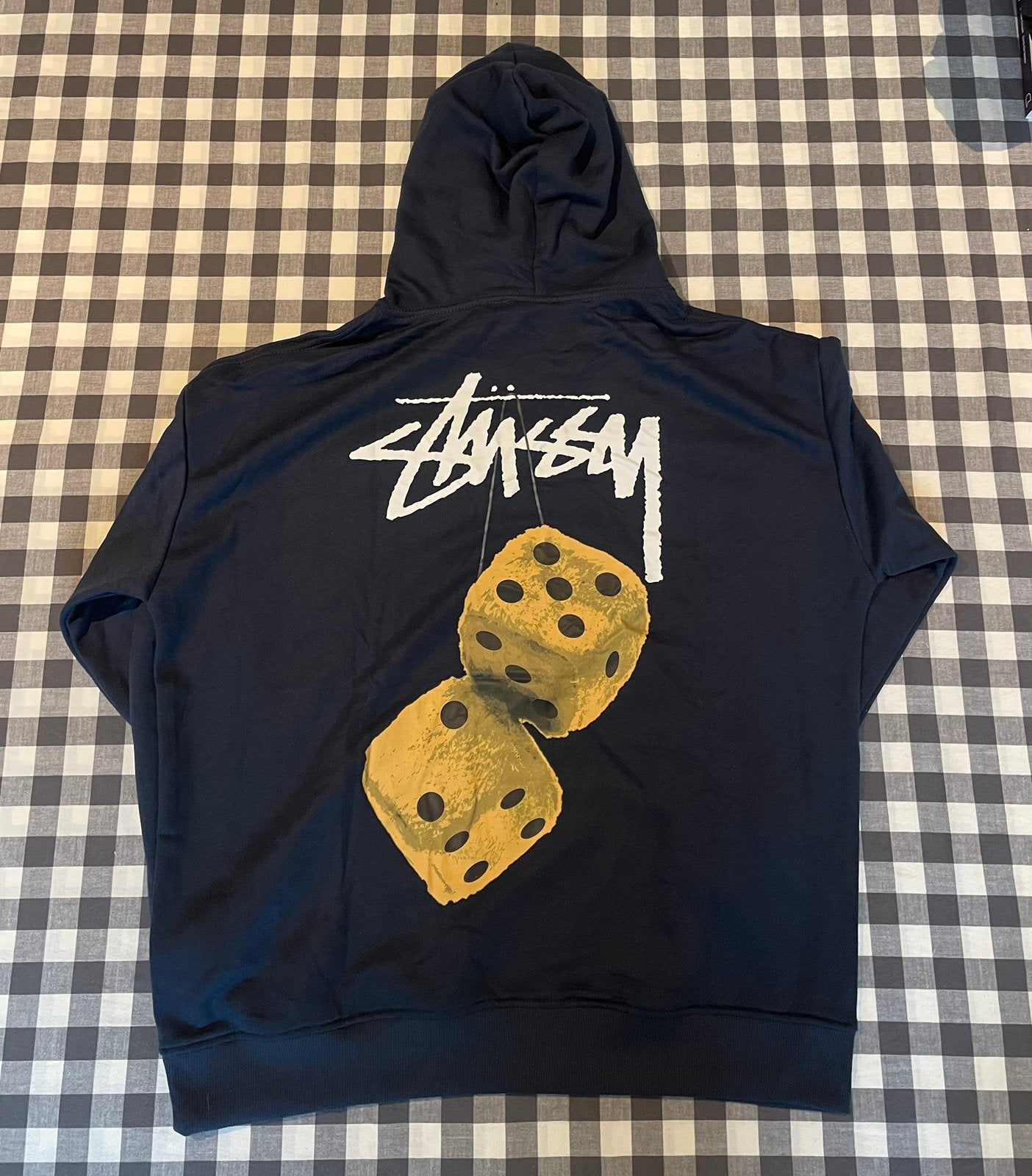 Stüssy Hoodie met Dobbelstenen Print, Kleding | Heren, Ophalen of Verzenden, Zo goed als nieuw, Maat 48/50 (M), Blauw