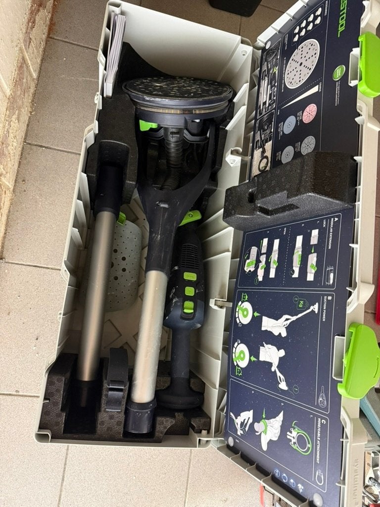 Festool Langnek Schuurmachine + Stofzuiger CTM Set als Nieuw, Bricolage & Construction, Outillage | Ponceuses, Comme neuf, Ponceuse circulaire