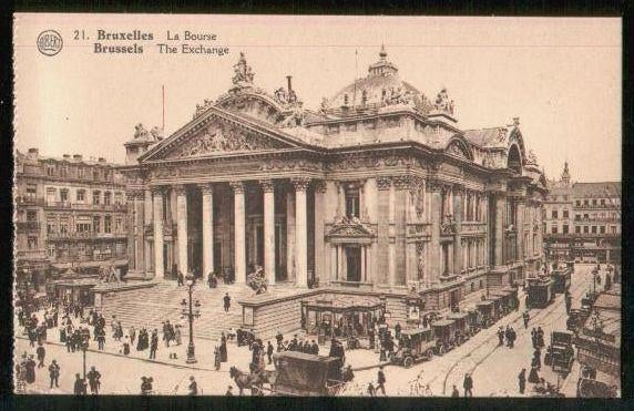 Bruxelles (Brussel) - La Bourse, met mooie oude auto's en tr, Enlèvement ou Envoi, Avant 1920, Non affranchie, Bruxelles (Capitale)