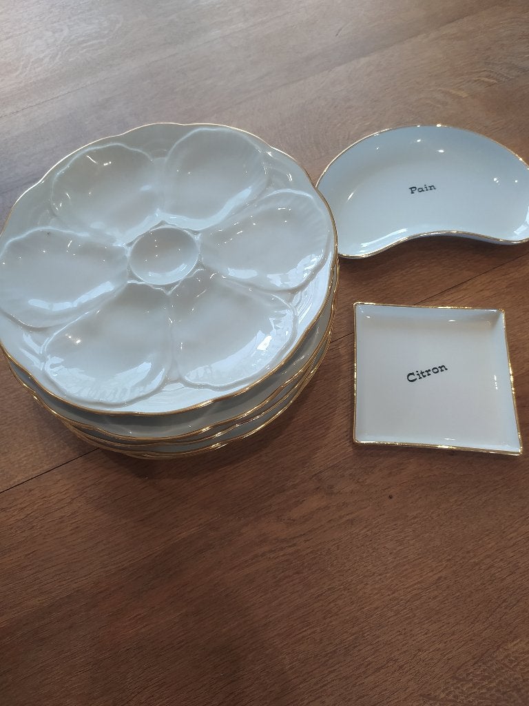 Oesterservice, 6 personen, „Les Décors de Paris”, Ophalen, Overige merken, Vintage, Zo goed als nieuw