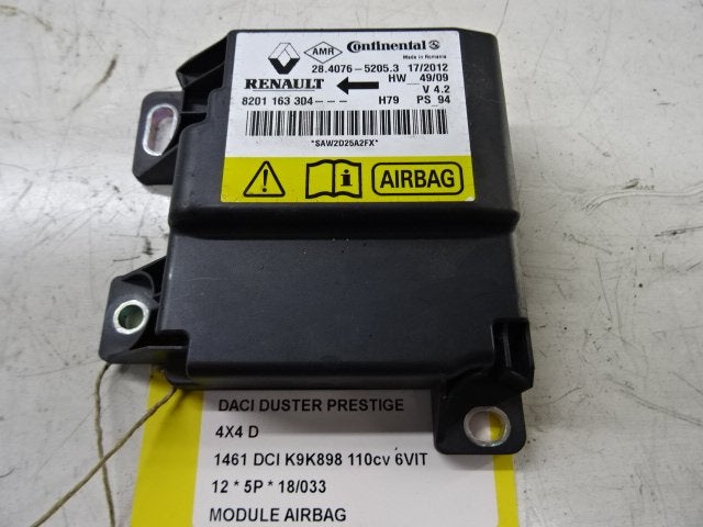 BOITIER AIRBAG Dacia Duster (HS) (8201163304), Utilisé, Dacia