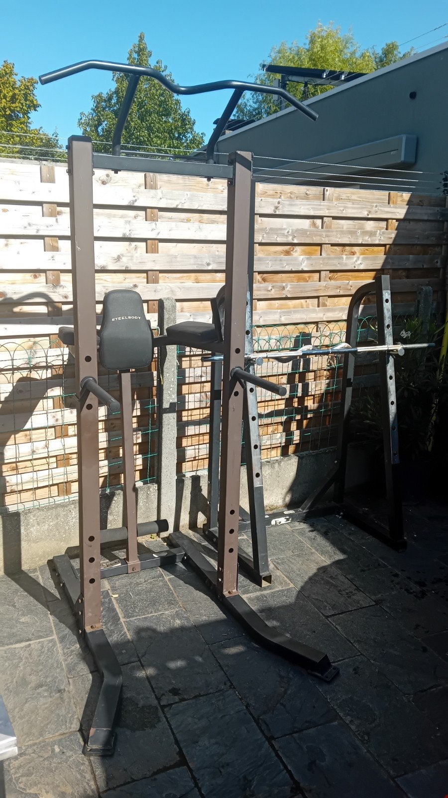 Pull up & Dips semi professional Power Tower workout station, Sport en Fitness, Ophalen, Armen, Gebruikt, Krachtstation