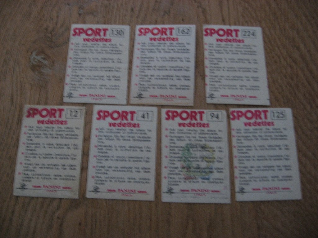 7 autocollants Panini Sports Stars 1974, Enlèvement ou Envoi, Neuf, Plusieurs autocollants