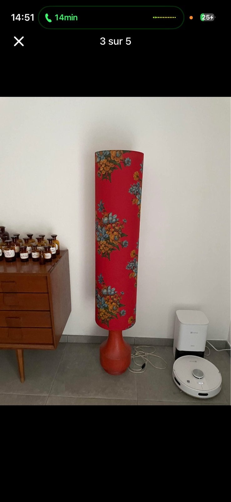 Lampe sur pied vintage 60’s, Enlèvement