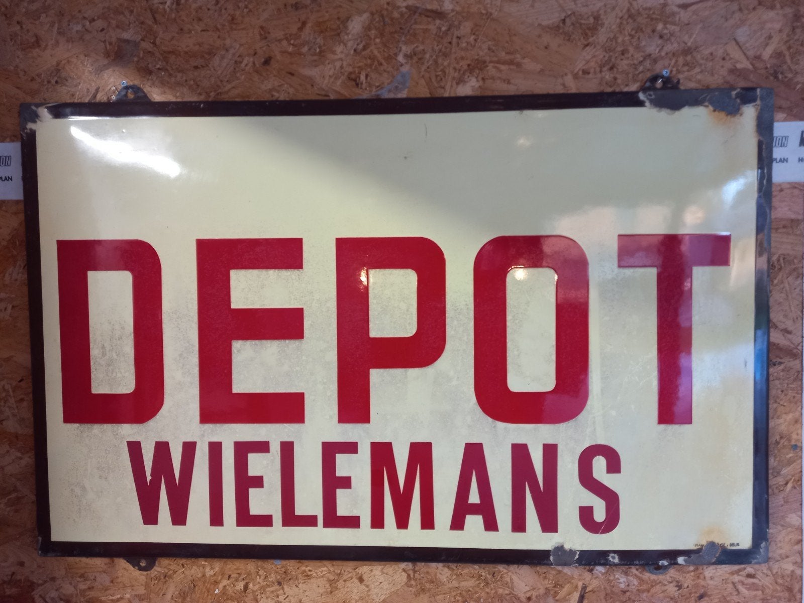 zeldzaam emaille bord Wielemans, Ophalen, Gebruikt, Reclamebord
