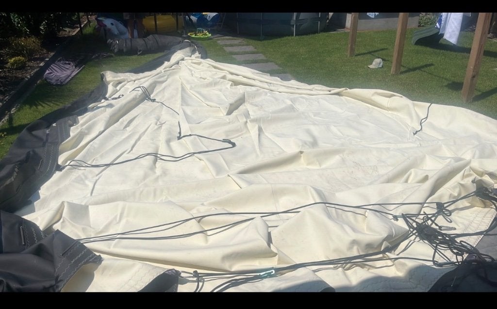 Stretchtent te koop 6x14  nagenoeg compleet, Enlèvement ou Envoi, Utilisé