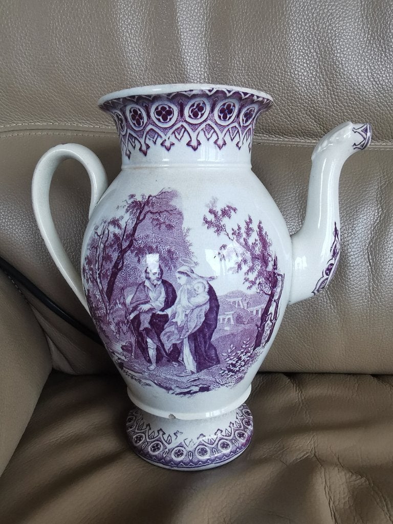 Cafetière ancienne en faïence de Mouzin Lecat de Nimy., Antiquités & Art, Enlèvement ou Envoi