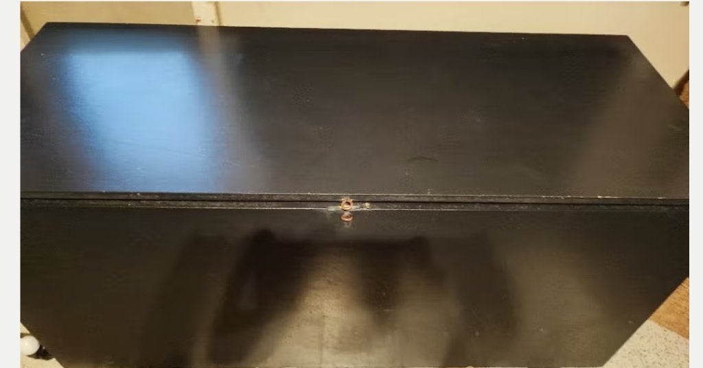 zwarte opberg kist, Ophalen, Gebruikt, 100 tot 150 cm, 50 tot 75 cm