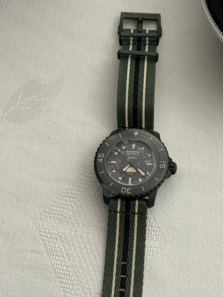 Swatch x Blancpain Bioceramic Scuba Fifty Fathoms, Bijoux, Sacs & Beauté, Enlèvement ou Envoi, Comme neuf, Swatch