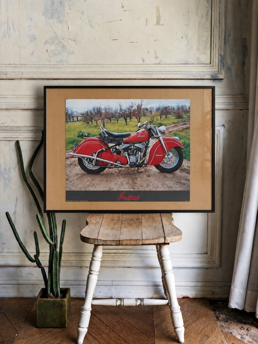 Klassieke Indian Motorcycle Poster – Slechts €29! Met lijst!, Ophalen of Verzenden, Met lijst