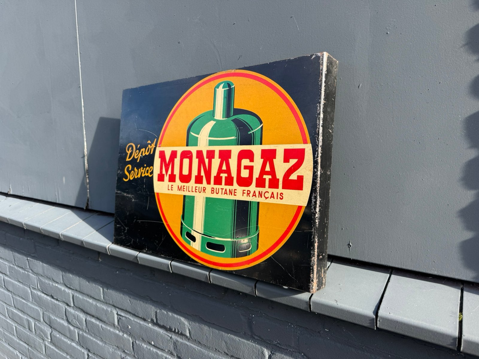 MONAGAZ oud reclamebord, Reclamebord, Gebruikt, ., Ophalen of Verzenden