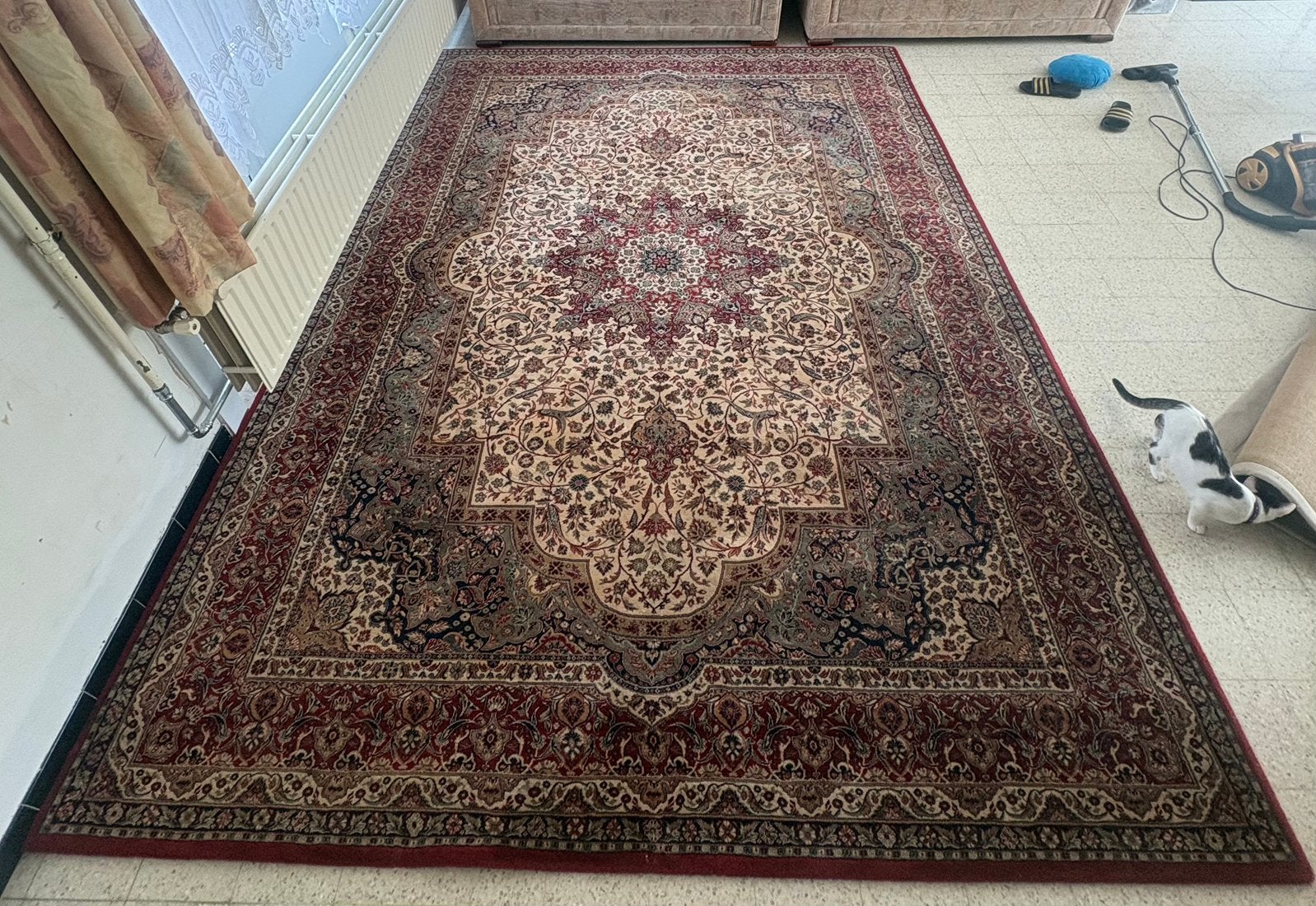 Wollentapijt: 100% scheerwol, klassiek Perzisch motief, Huis en Inrichting, Stoffering | Tapijten en Vloerkleden, Ophalen, 200 cm of meer