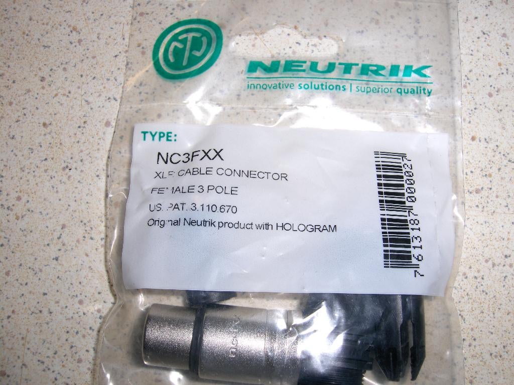 neutrik XLR 3p, Audio, Tv en Foto, Audiokabels en Televisiekabels, Ophalen of Verzenden, Nieuw, Overige kabels