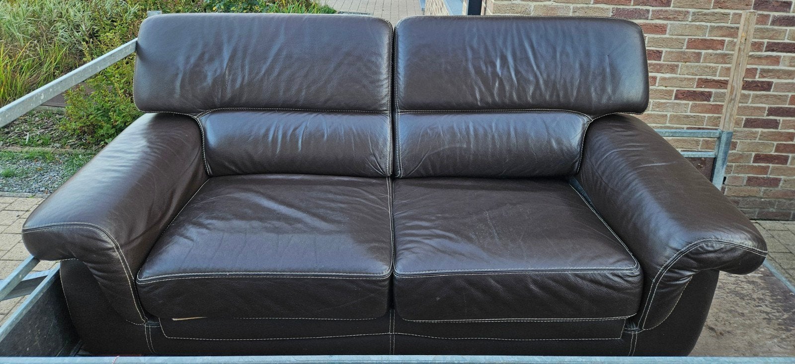 2 fauteuils / canapés / salon en cuir, 75 à 100 cm, Enlèvement, Utilisé, Cuir