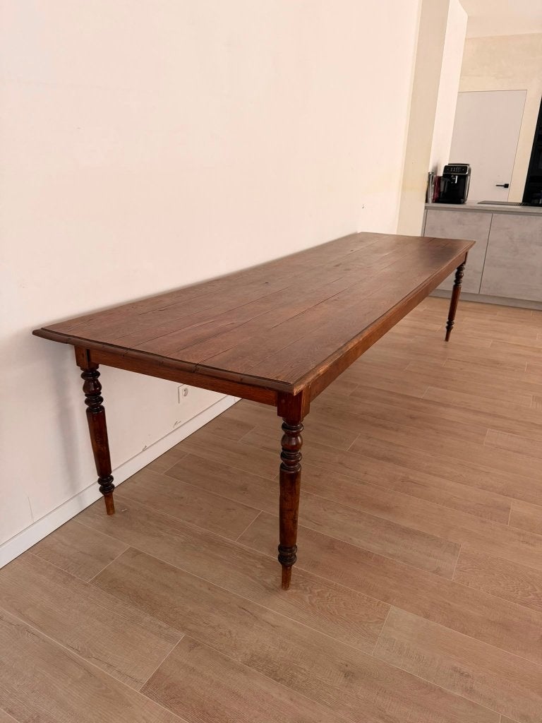 Massieve houten hoevetafel / kloostertafel – 310 cm, Ophalen, 200 cm of meer, 50 tot 100 cm, Vijf personen of meer