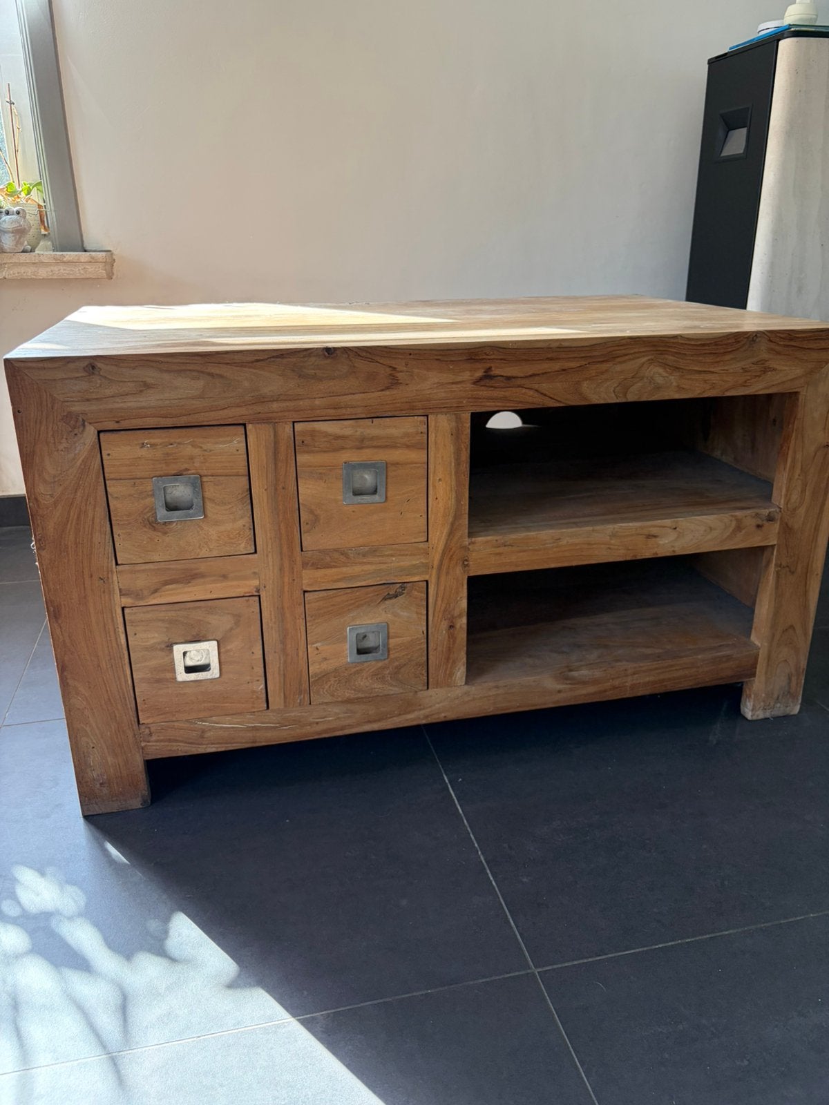 Tv-kast van mango massief hout, Ophalen, Gebruikt, Minder dan 100 cm