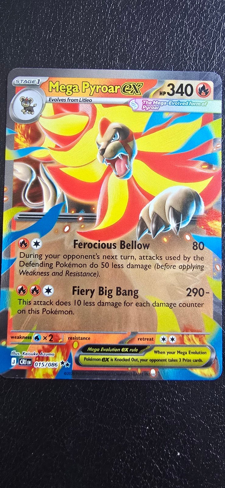 Carte Pokémon Mega Pyroar ex Mega Evolution Chaos Rising, Enlèvement