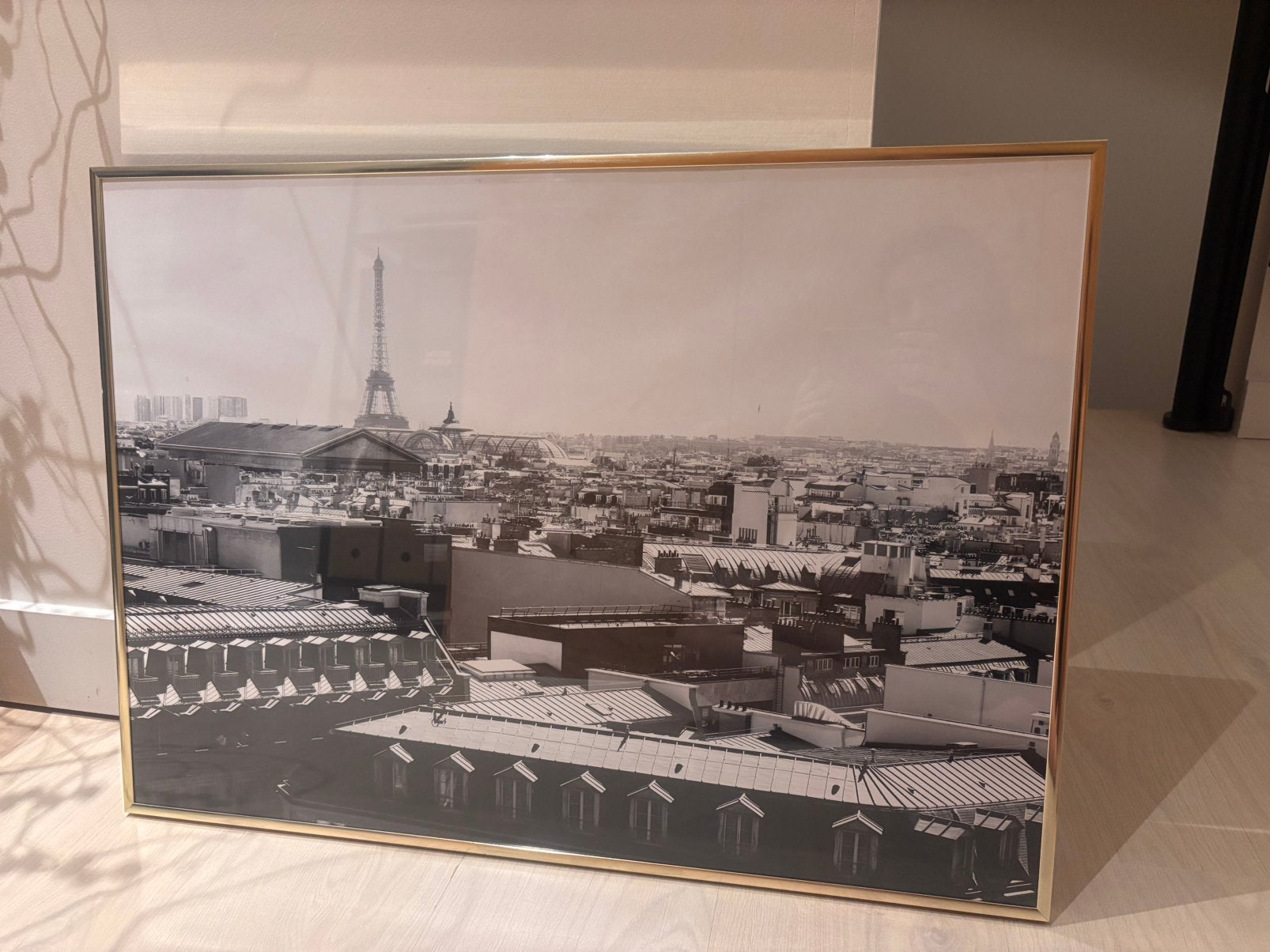 Zwart/wit foto Parijs + kader, Ophalen, Zo goed als nieuw, Foto
