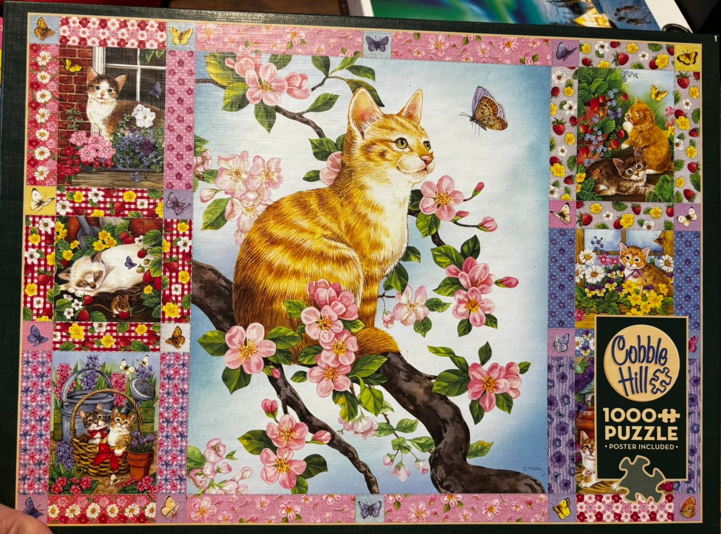 Cobble Hill Legpuzzel 1000 stukken - Blossom Kitten, Enlèvement ou Envoi, Comme neuf, Puzzle