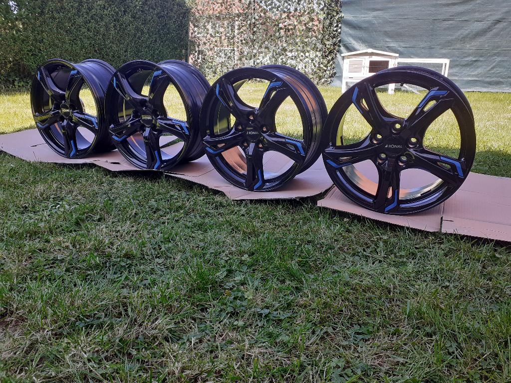 4 JANTES ALU - RONAL R62 BLUE - NOIR GLACE/VOIR DESCRIPTION, Autos : Pièces & Accessoires, Pneus & Jantes, Neuf, Autre, 17 pouces
