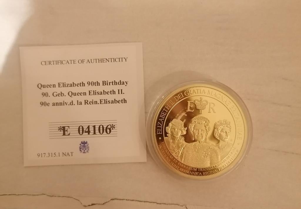 Médaille commémorative. Queen Elizabeth 90th, Enlèvement ou Envoi
