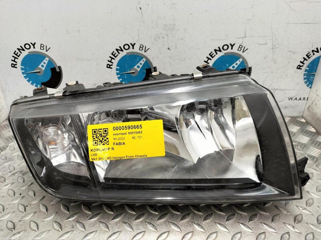 SKODA FABIA KOPLAMP R 2002, Auto-onderdelen, Verlichting, Gebruikt, ARN erkend, Stiba lid, Erkend duurzaam, Ophalen of Verzenden
