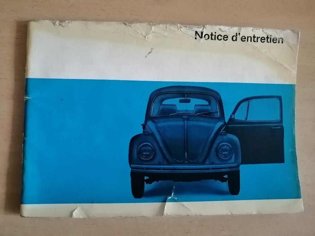 Notice d'entretien originale de 1968 Volkswagen Coccinelle, Autos : Divers, Modes d'emploi & Notices d'utilisation, Enlèvement ou Envoi