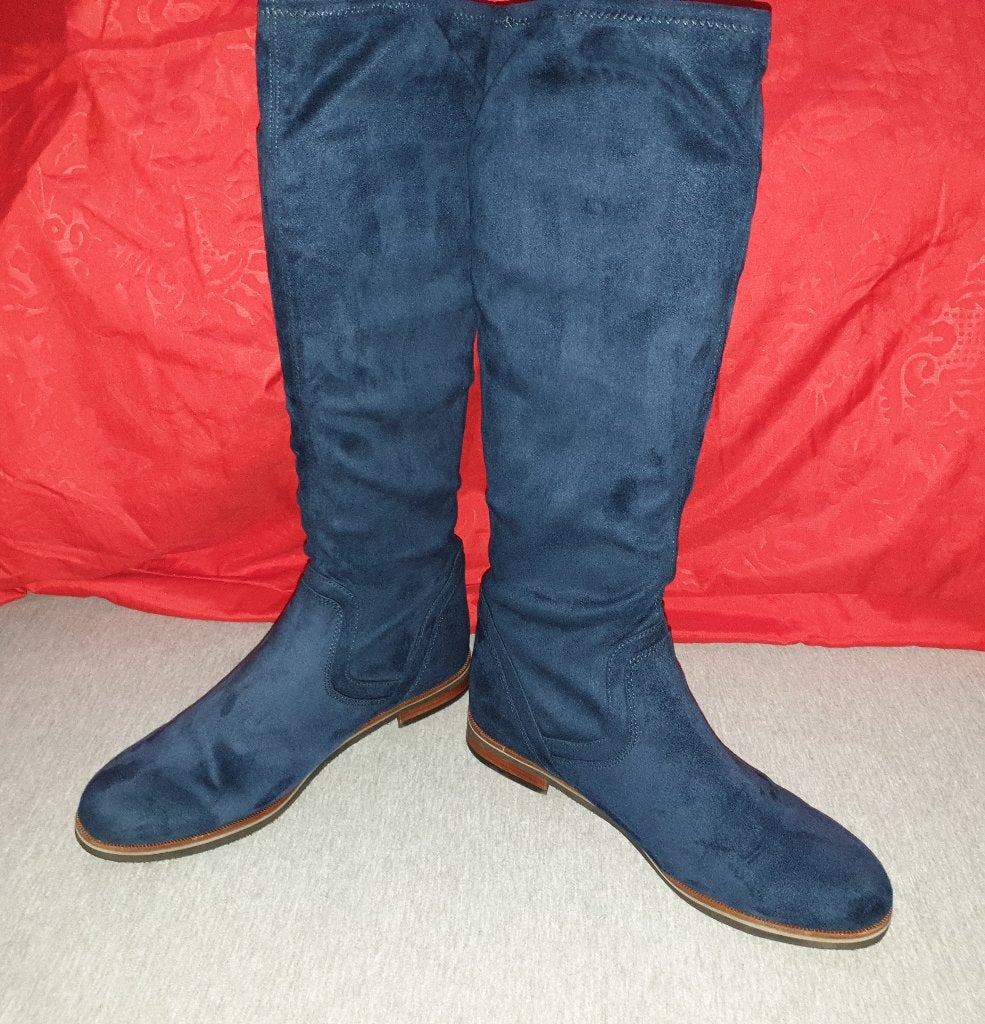 Cuissardes en daim stretch bleues collection BPC Bonprix, Neuf, Bonprix, Enlèvement ou Envoi, Bleu
