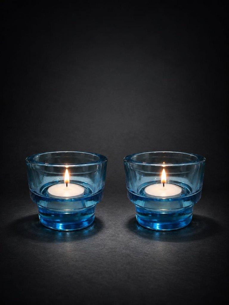Paar Ikea Glansig theelichthouders, Ophalen, Glas
