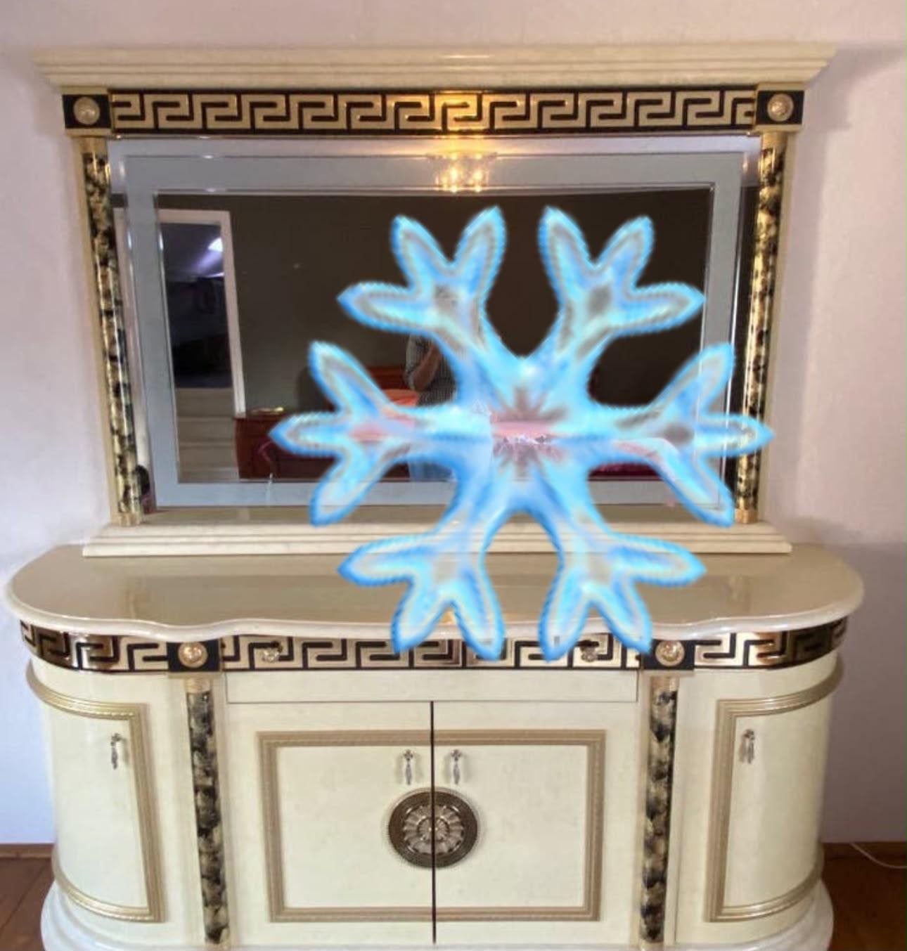 Luxe Versace Design Vitrinekast + Tafel – Complete Set  €500, Ophalen, Gebruikt, Grieks, Met lade(s)