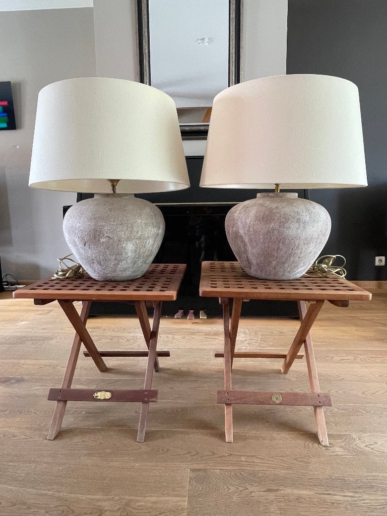 2 lampen met opvouwbare houten tafel, Hout, Gebruikt, Overige merken, 61 cm