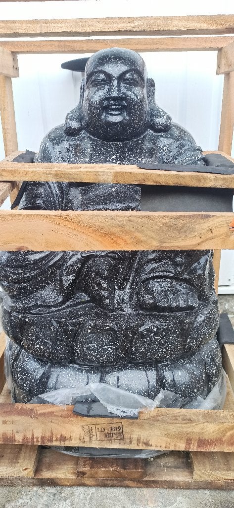 Bouddha ventru assis en terrazo, Jardin & Terrasse, Enlèvement, Neuf, Pierre, Bouddha