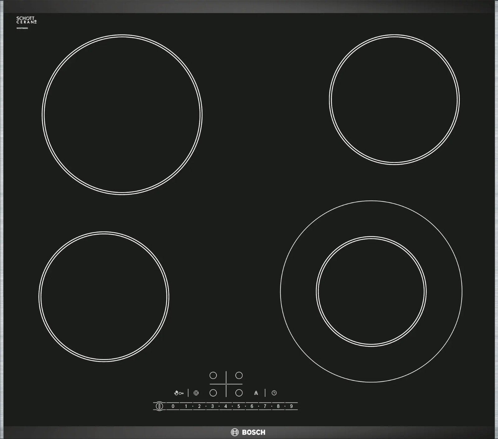 Bosch keramische kookplaat PKF675F17E, Electroménager, 4 zones de cuisson, Comme neuf, Enlèvement, Encastré