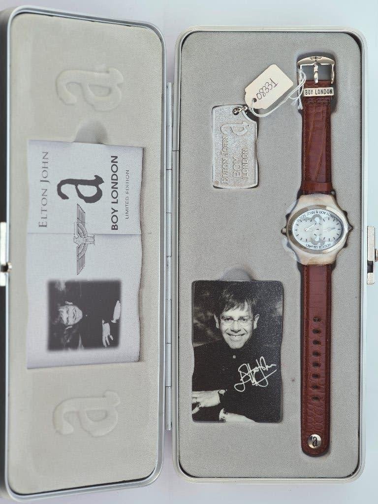 Elton John BOY LONDON Limited Edition horloge, Handtassen en Accessoires, Seiko, Leer, Polshorloge, Ophalen of Verzenden