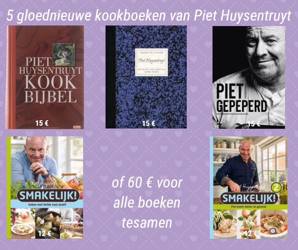 5 NIEUWE KOOKBOEKEN van Piet Huysentruyt, Boeken, Kookboeken, Ophalen of Verzenden, Nieuw