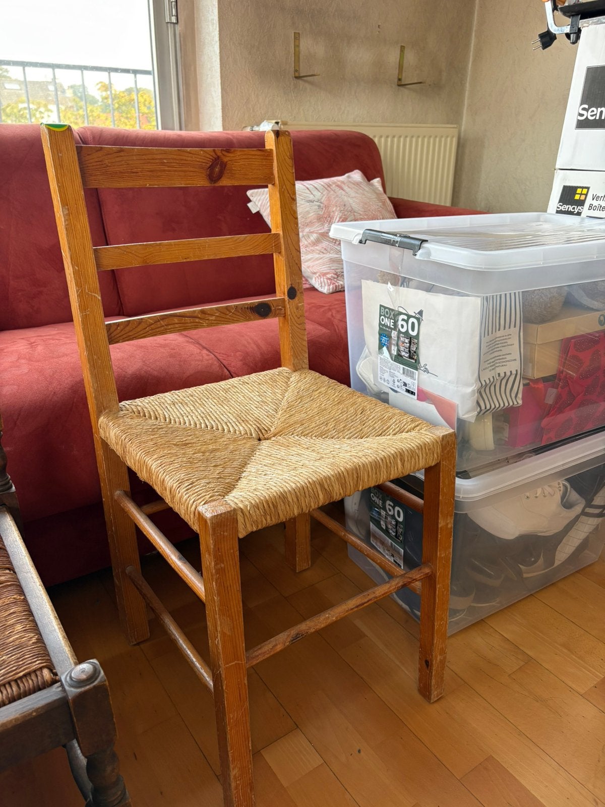 2 Vintage Rustieke Stoelen Biezen Zitting⁠, Ophalen