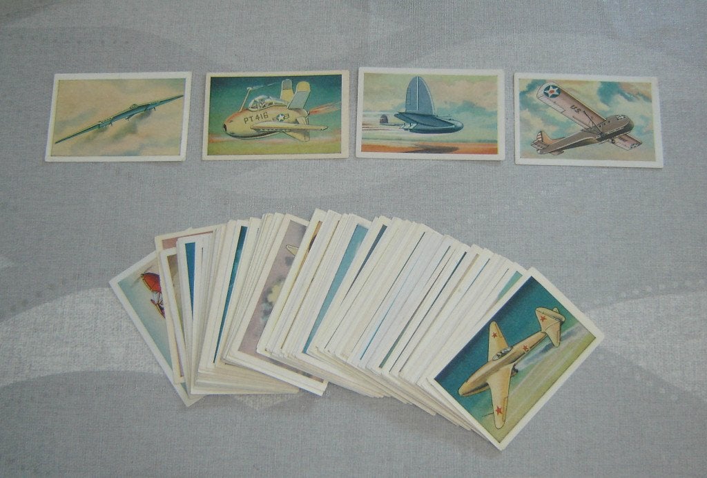 Avions Chromos MARTOUGIN série complète 100, Collections, Gravure, Utilisé, Envoi, 1940 à 1960