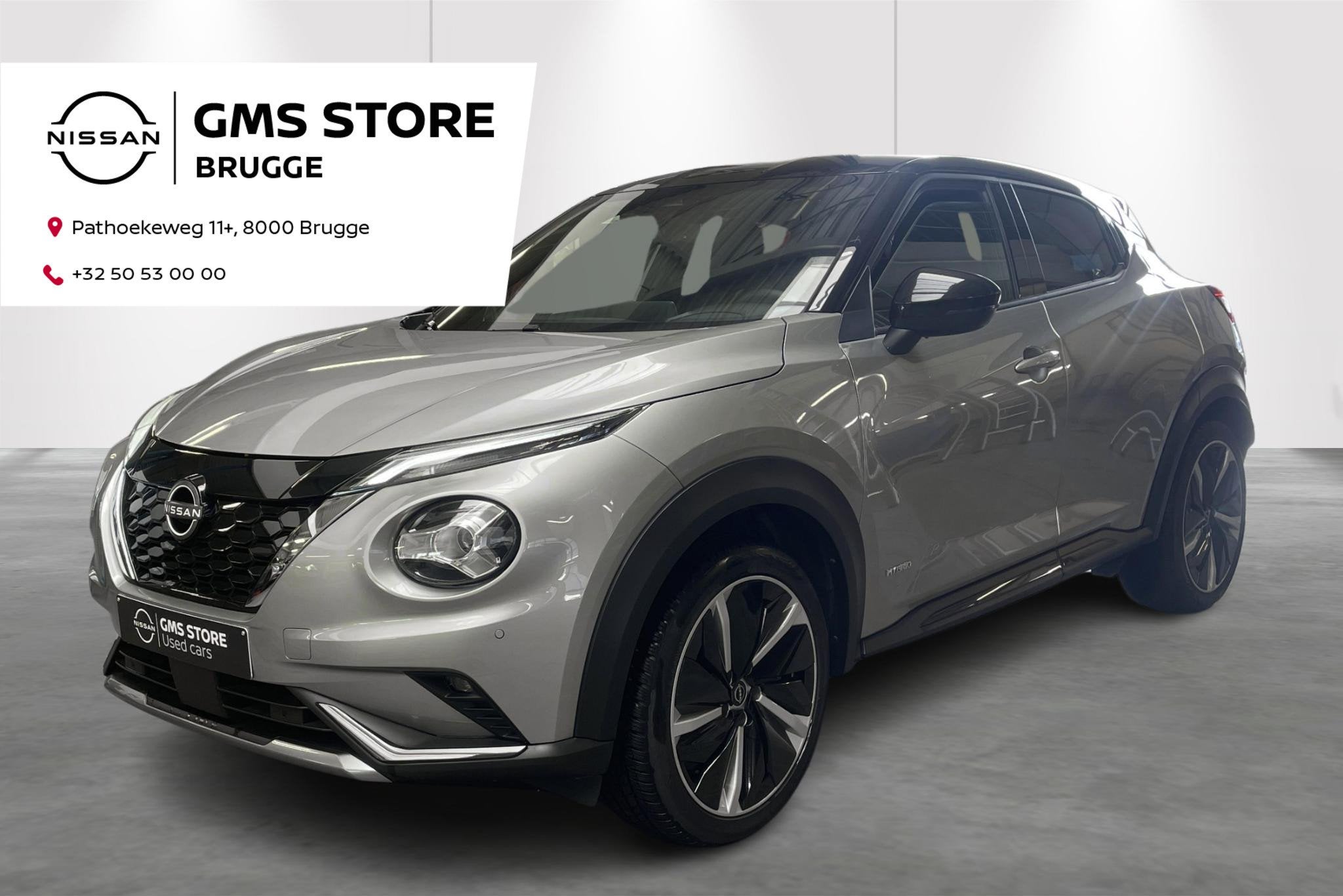 Nissan Juke 1.6 Hybrid 145 N-Design (automatique), Argent ou Gris, 750 kg, Entreprise, https://public.car-pass.be/vhr/022bc773-4cb9-4e44-bea3-47a391ca2867
