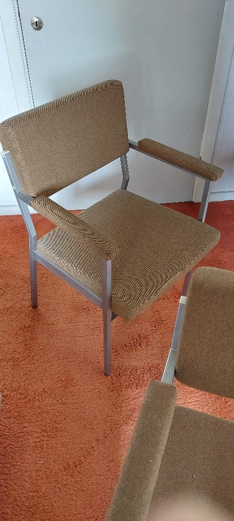 Set van 2 Vintage design stoelen met – jaren 70 bruin, Antiek en Kunst, Ophalen