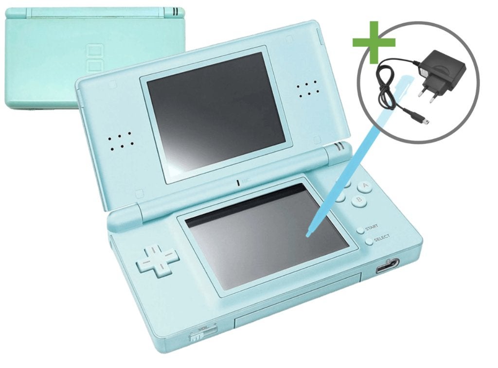 Nintendo DS lite - Ice Blue, Games en Spelcomputers, Spelcomputers | Nintendo DS, Ophalen of Verzenden, Zo goed als nieuw, Blauw